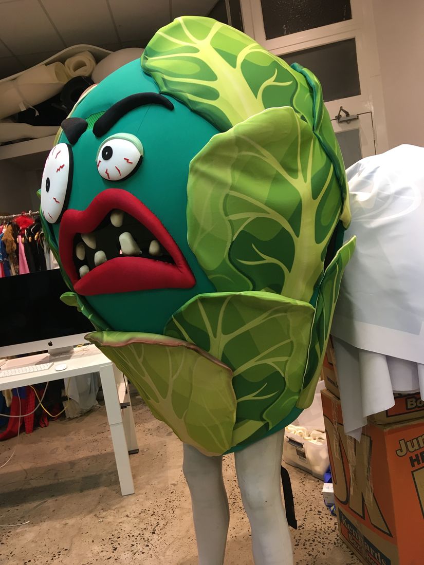 Brussel Sprout theatre costume, foam and lycra